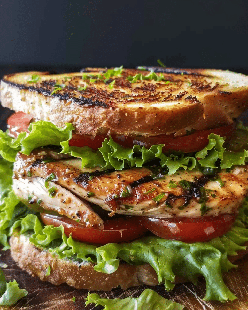 Garlic Butter Lettuce, Tomato & Grilled Chicken Sandwich