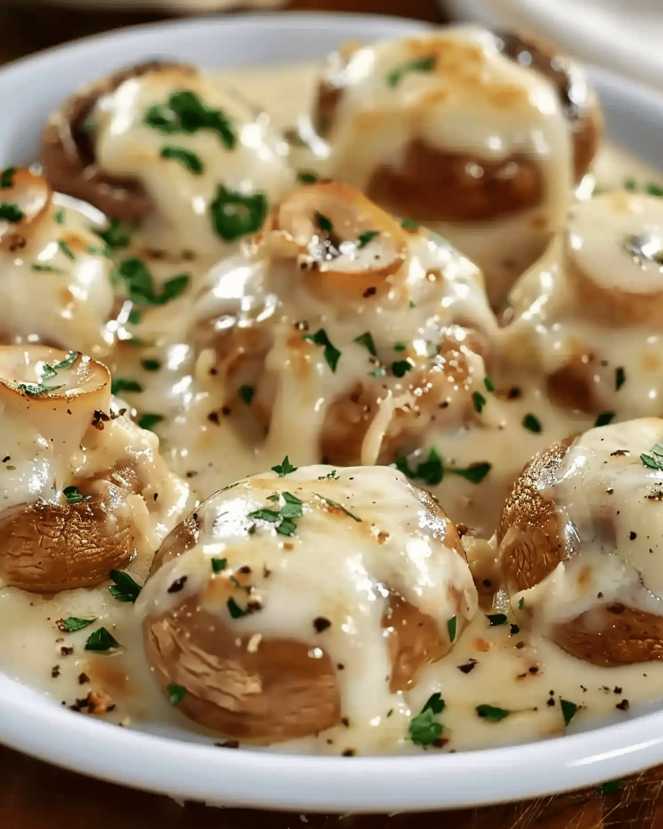 Creamy Garlic Parmesan Mushrooms