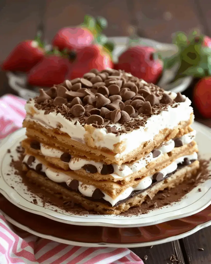 Marie Biscuit Choc-Chip Icebox Cake