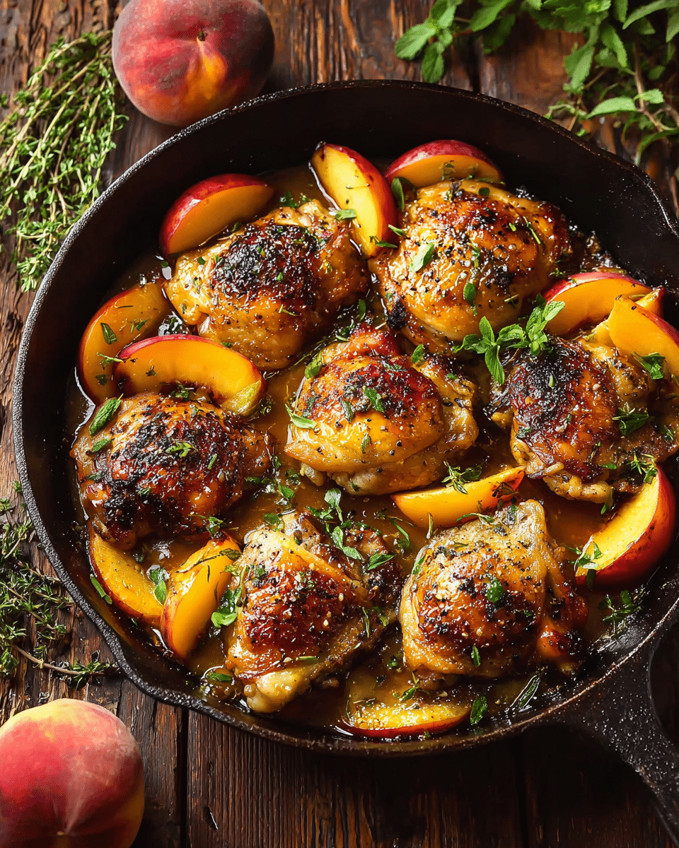Chicken with Peaches – Quick, Flavorful, Amazing One-Pan