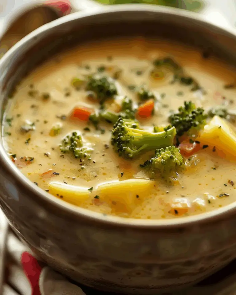 Easy Crockpot Potato Broccoli Cheddar Soup