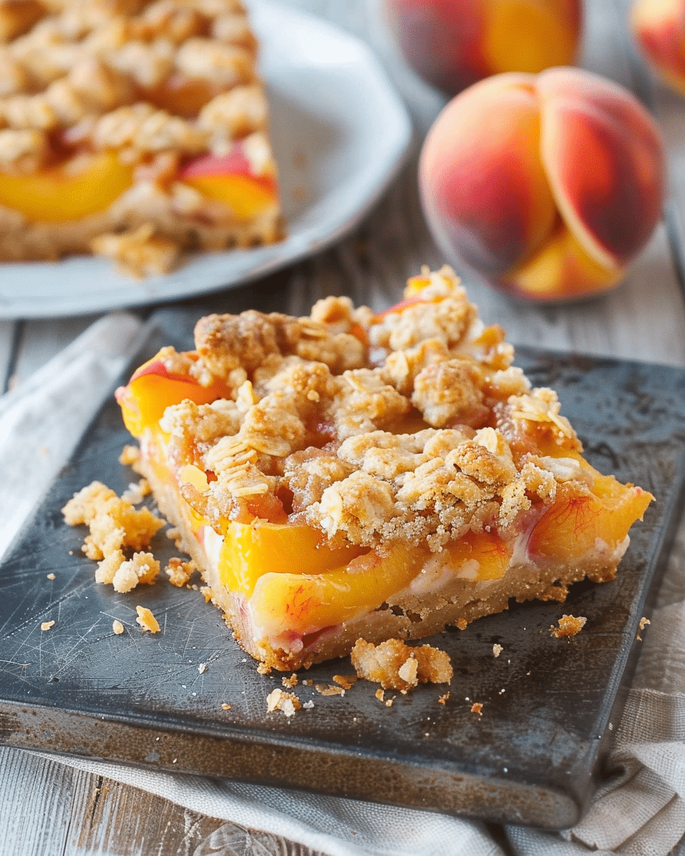 Peaches and Cream Crumble Bars