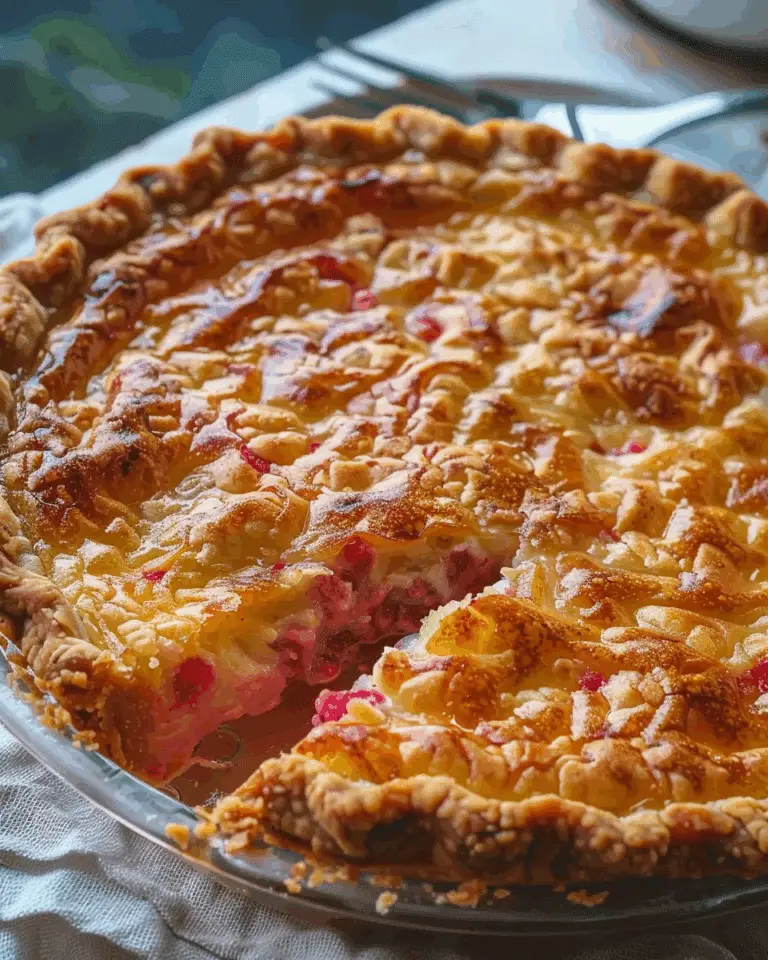 Crustless Rhubarb Custard Pie