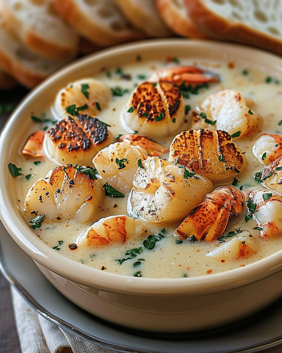 Creamy Lobster Scallop Chowder