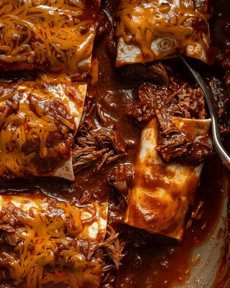 Red Chile Shredded Beef Enchiladas