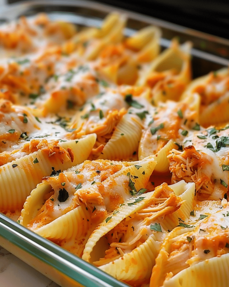 Creamy Buffalo Chicken Stuffed Shells