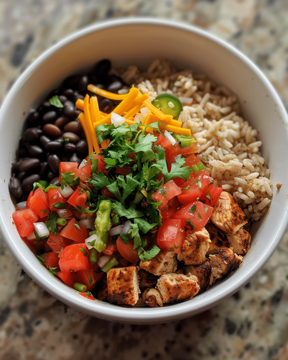 One Pot Chicken Burrito Bowl