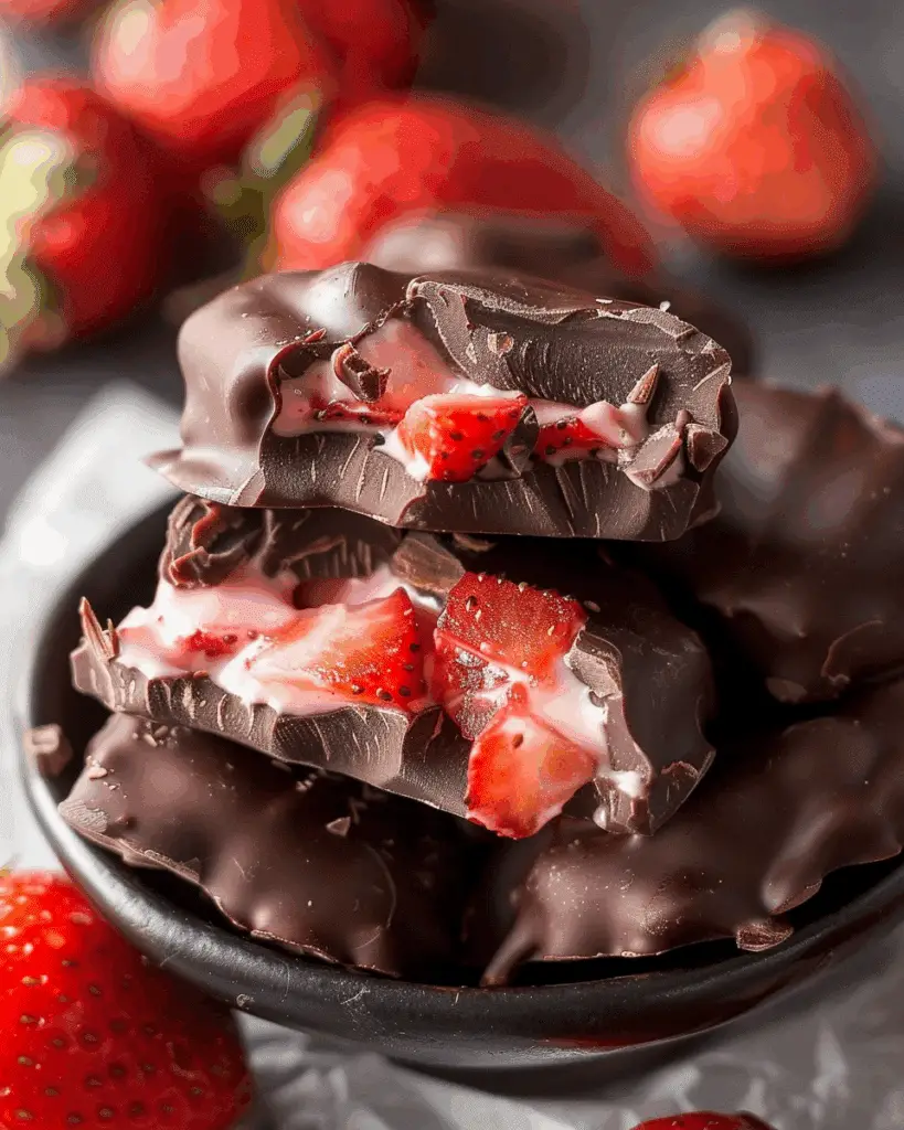 Best Chocolate Strawberry Yogurt Clusters