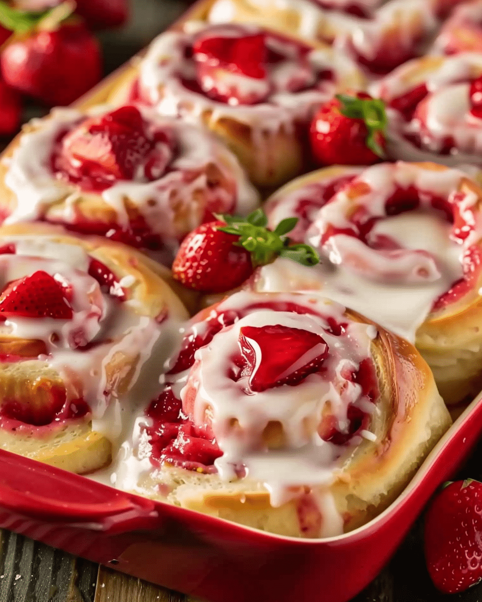 Strawberry Cheesecake Cinnabon Rolls