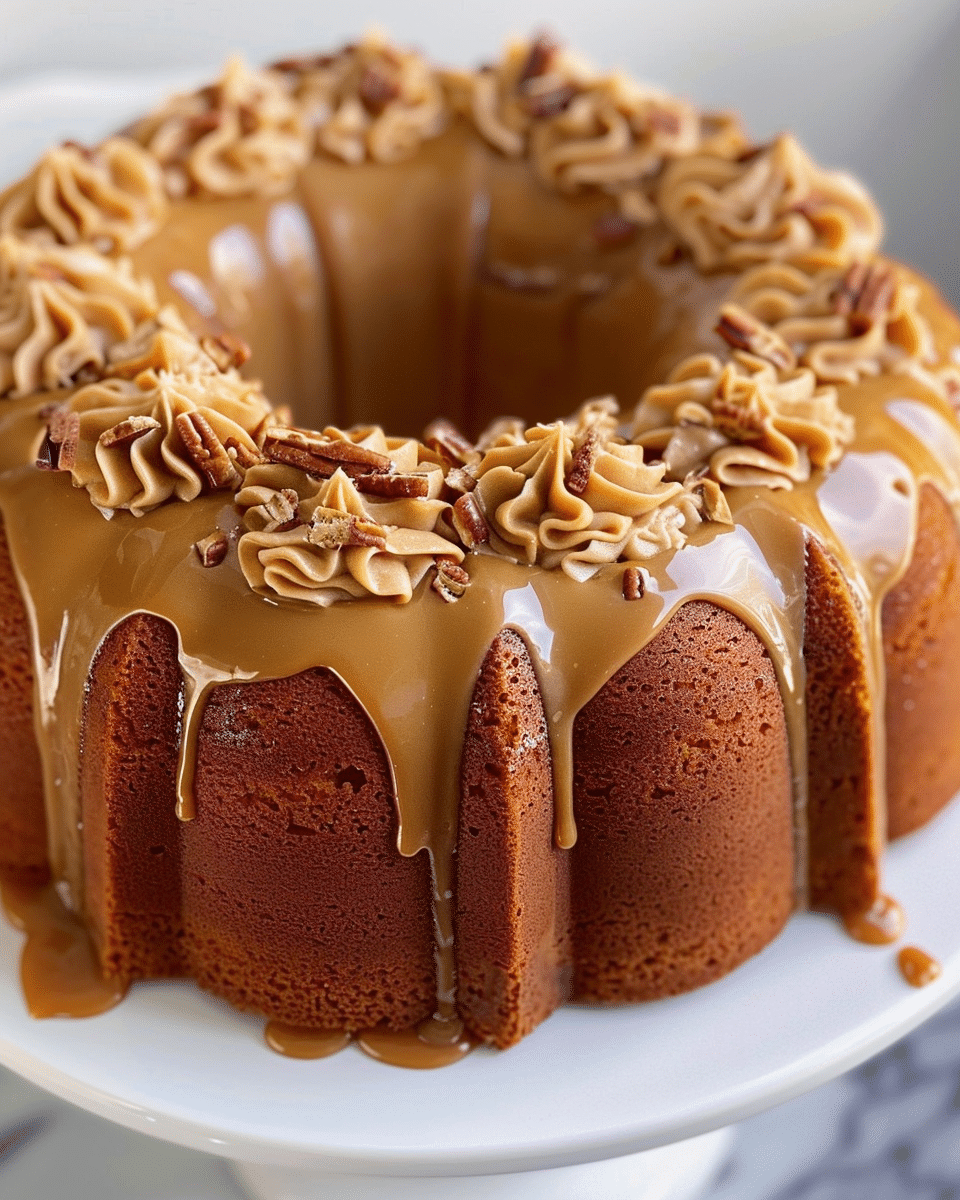Brown Sugar Caramel Pound Cake with Caramel Frosting