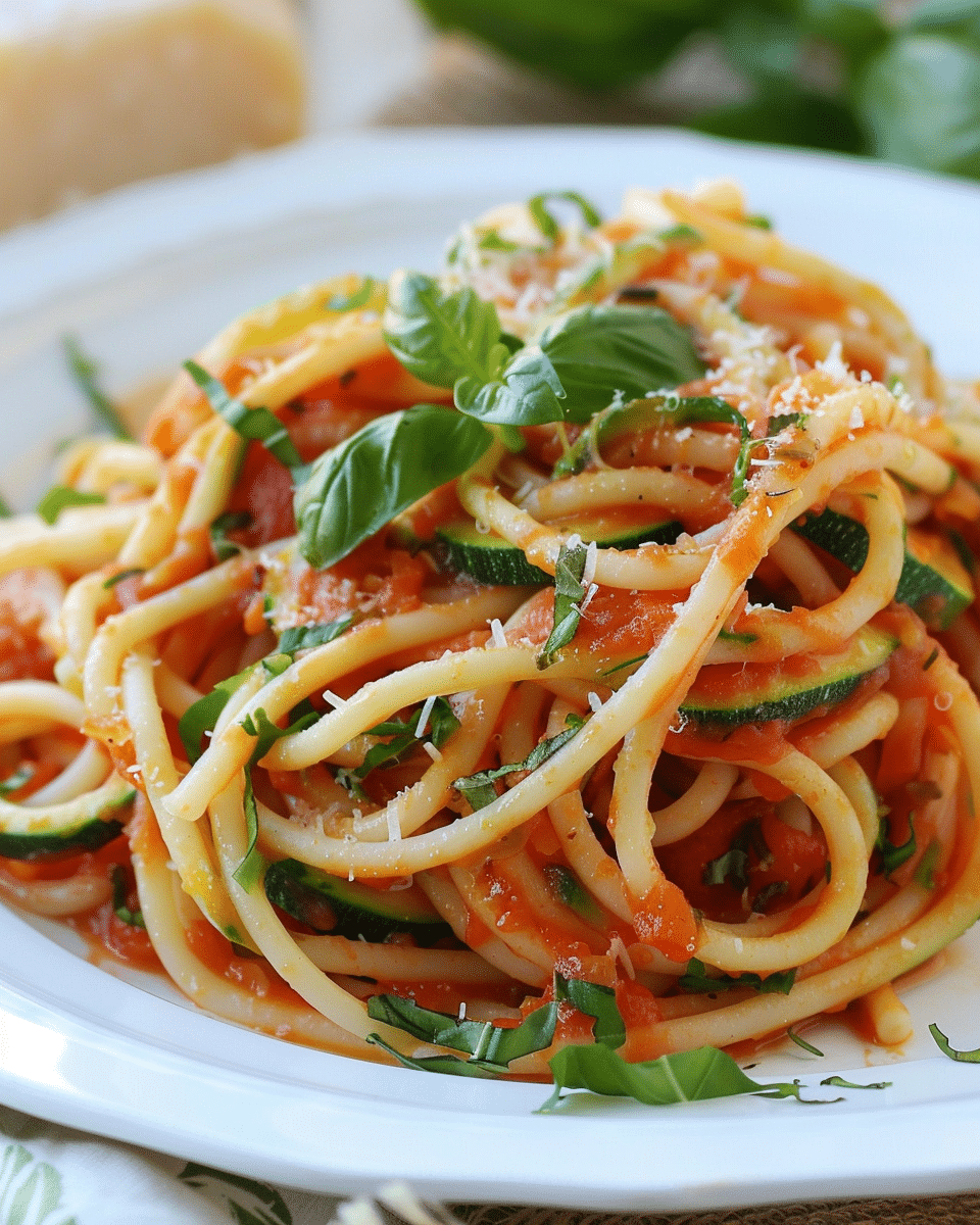 Healthy Tomato Zucchini Pasta Recipe