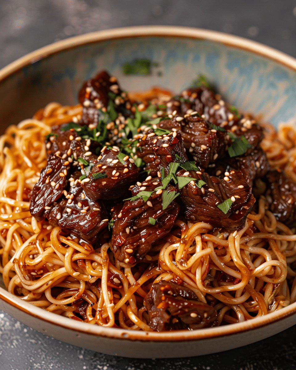 Sticky Beef Noodles