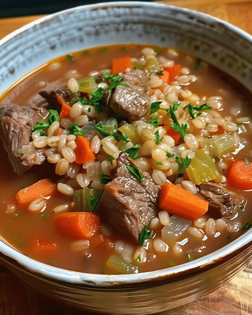 Slow Cooker Beef Barley Soup