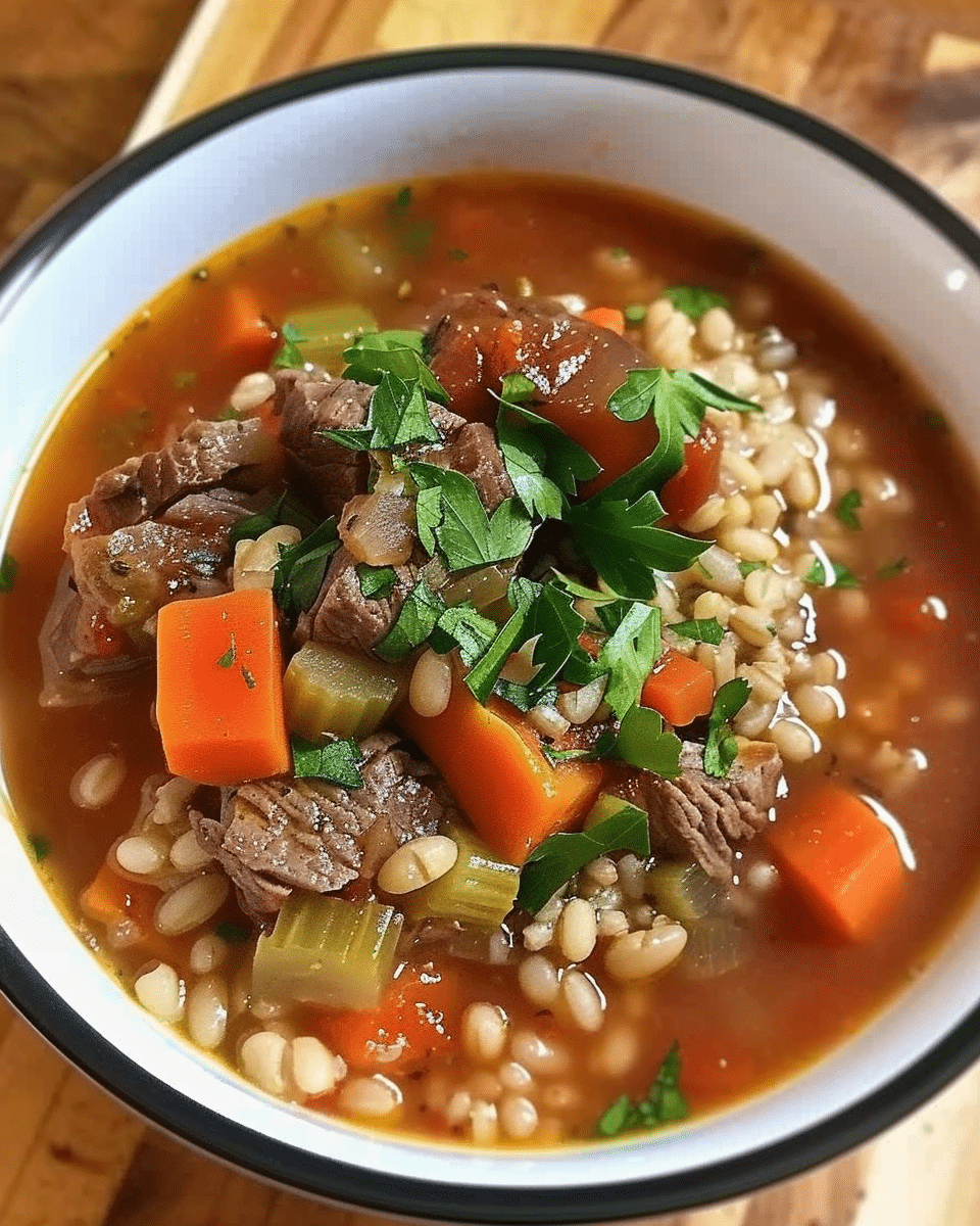 Slow Cooker Beef Barley Soup