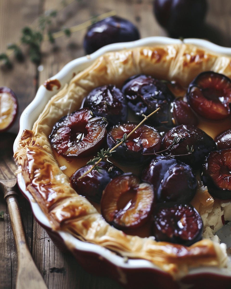 Baked Brie with Roasted Plums and Thyme