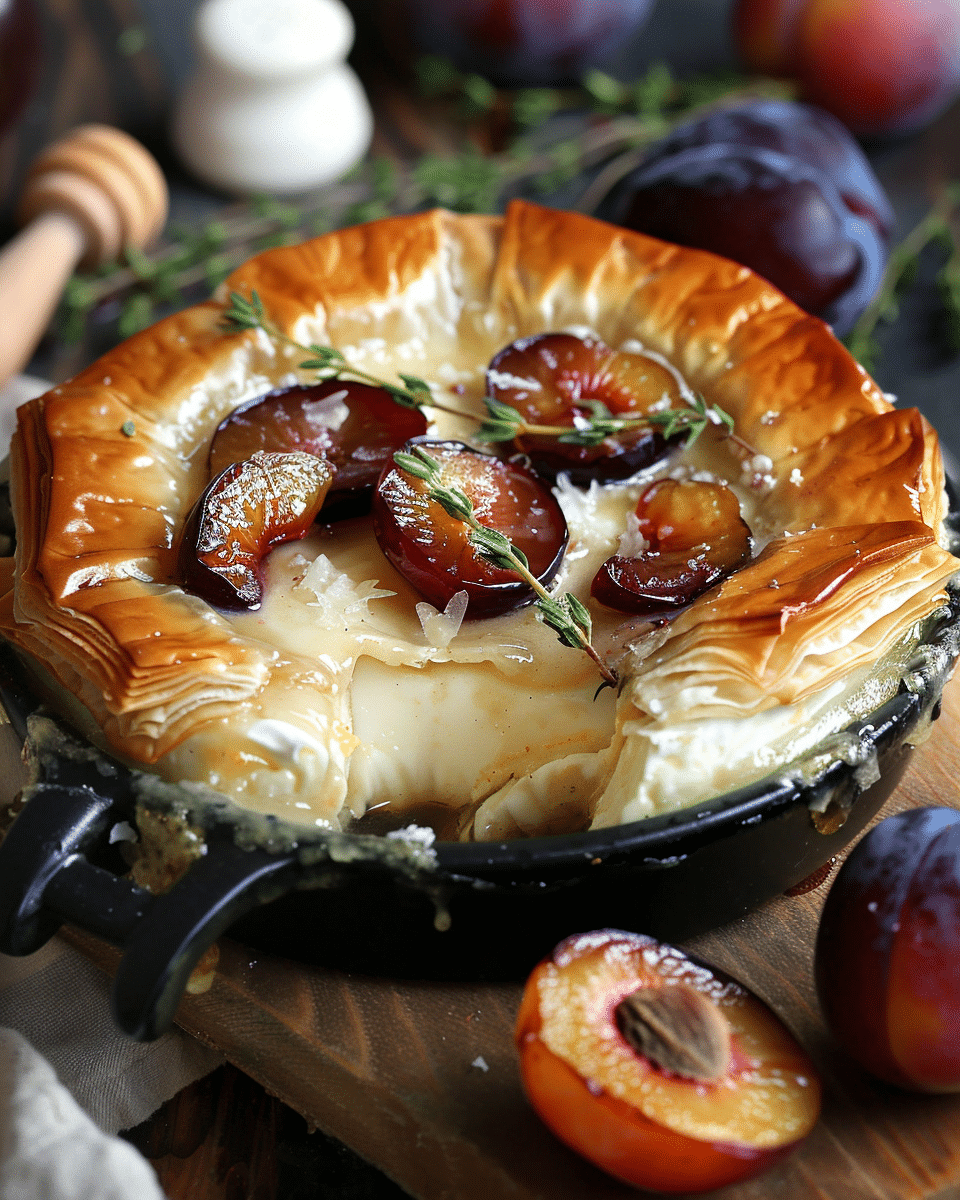 Baked Brie with Roasted Plums and Thyme
