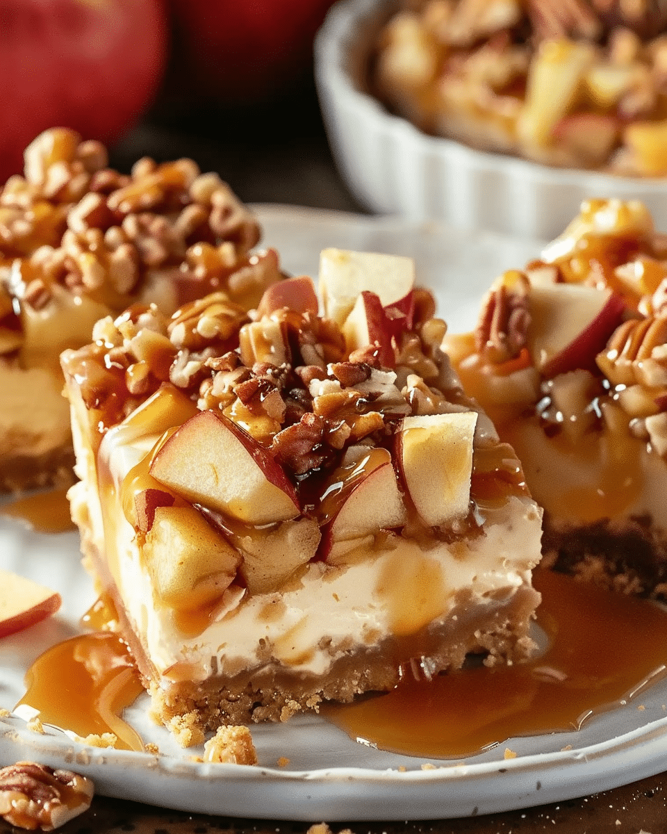 Caramel Apple Cheesecake Bars