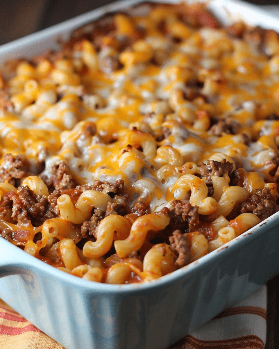 Cheesy Beef and Macaroni Casserole