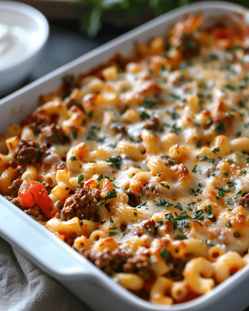Cheesy Beef and Macaroni Casserole