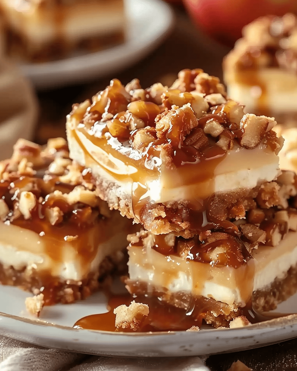 Caramel Apple Cheesecake Bars