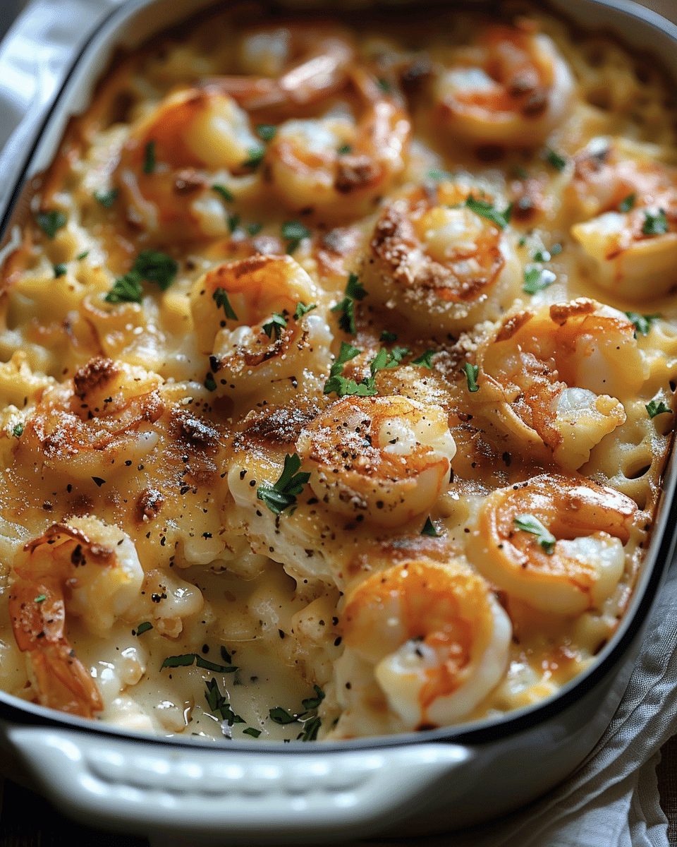 Shrimp Scampi Pasta Bake