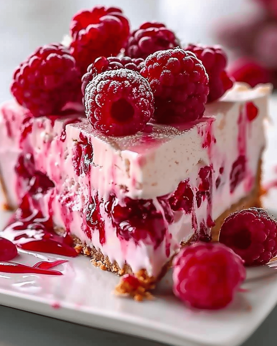 Raspberry Ice Cream Cheesecake