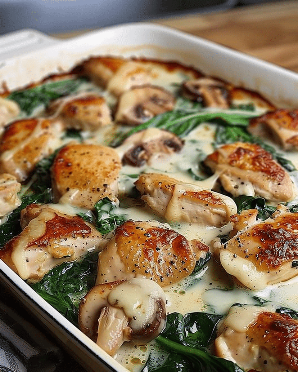 Keto Chicken Spinach & Mushroom