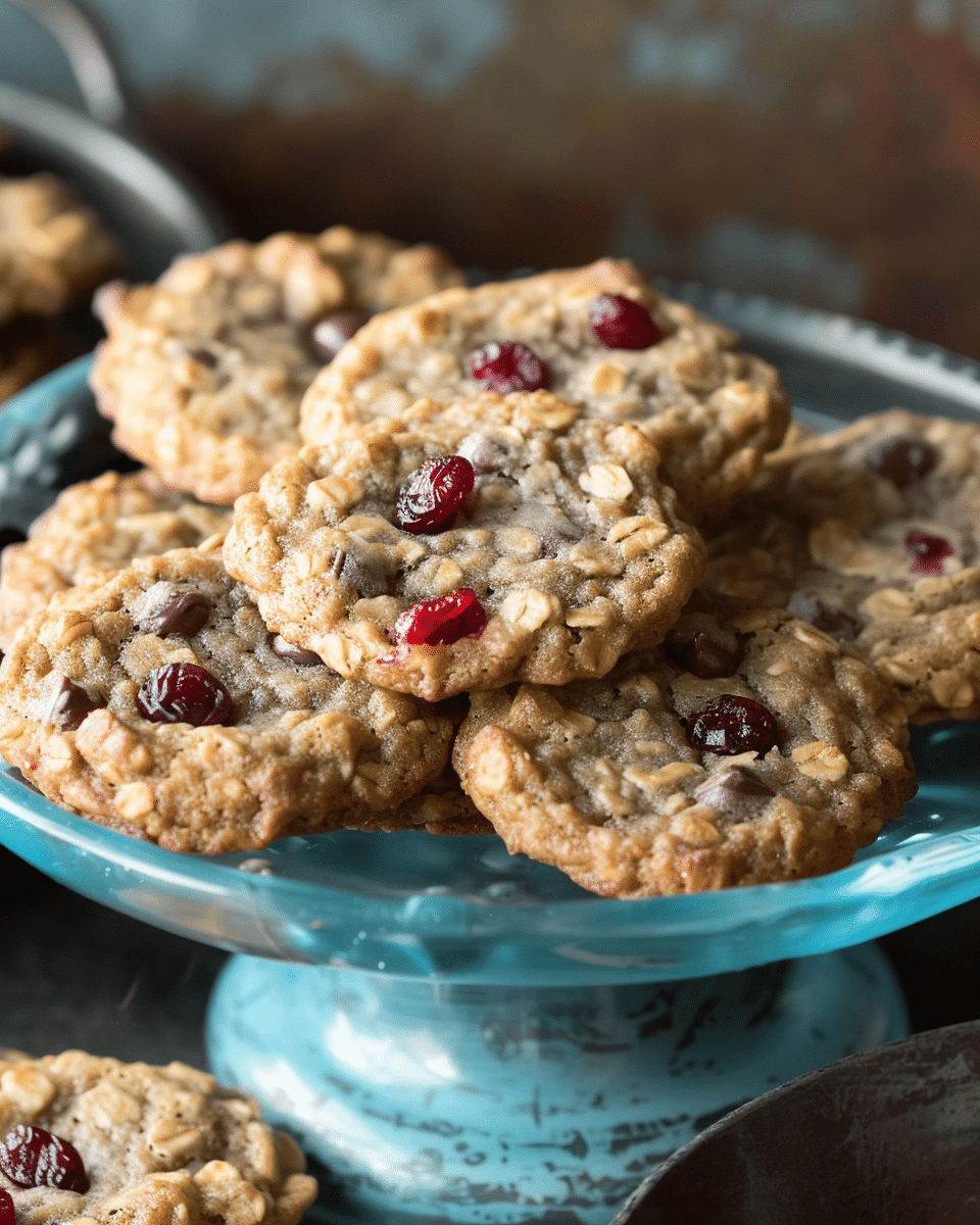 Dark Chocolate Cranberry Oatmeal Cookies