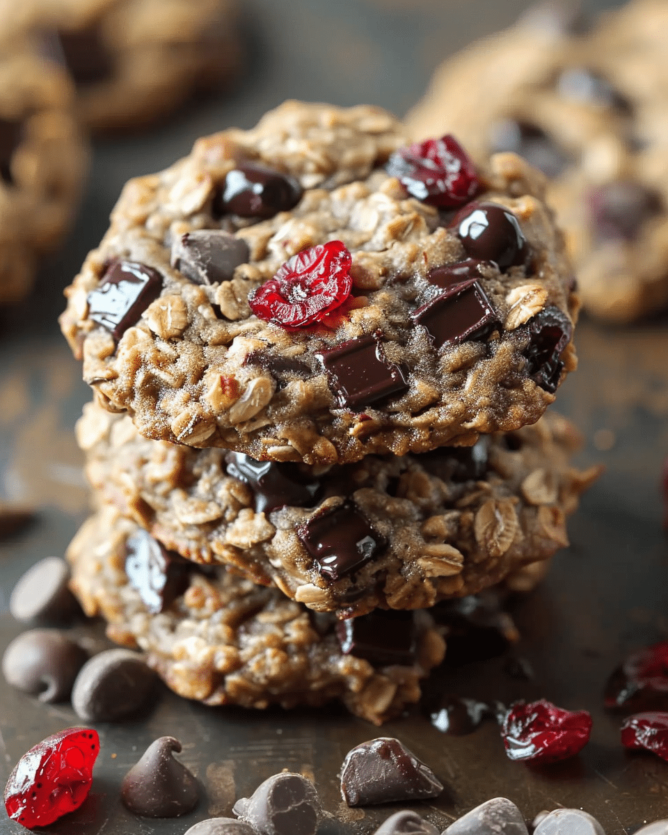 Dark Chocolate Cranberry Oatmeal Cookies