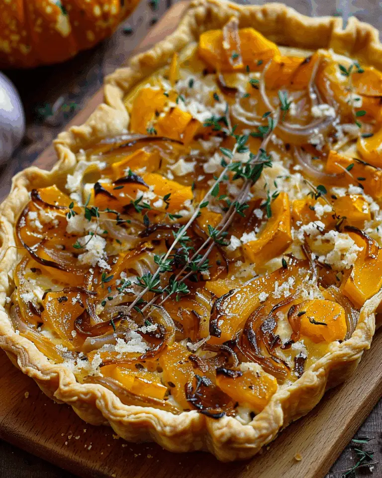 Caramelized Onion Butternut Squash Tart