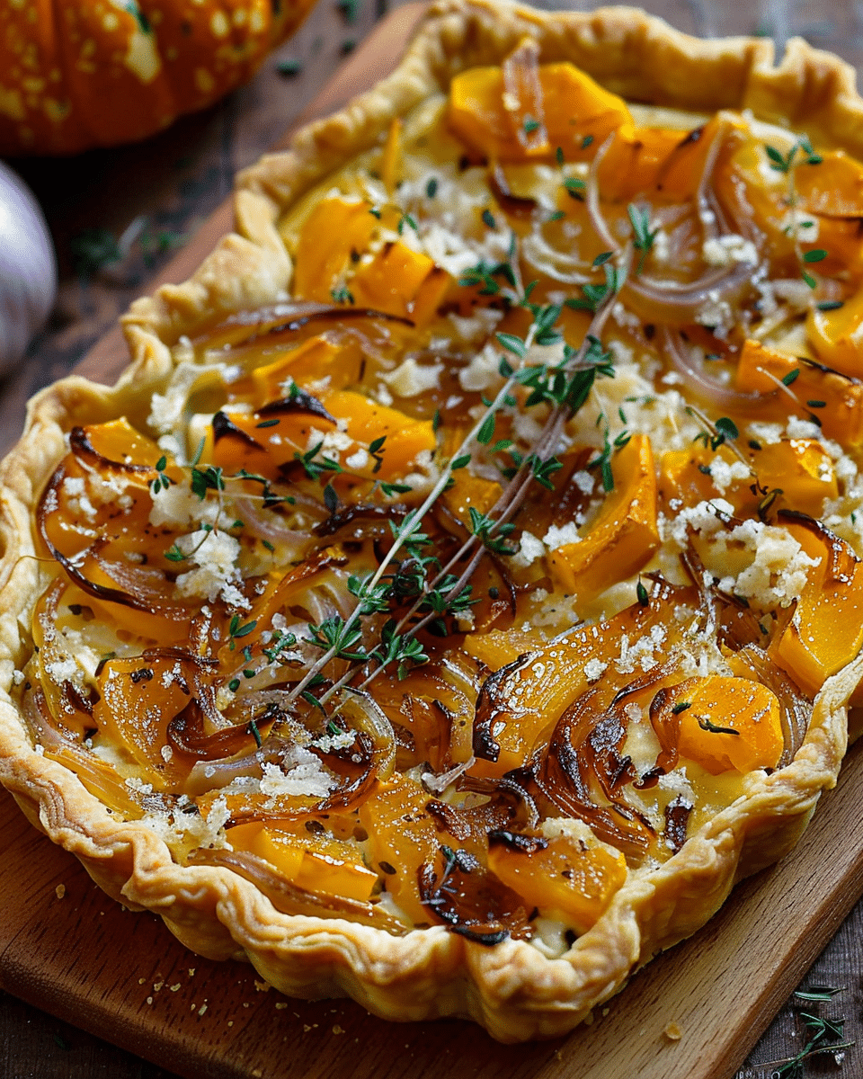Caramelized Onion Butternut Squash Tart