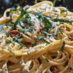 Vegan Creamy Sun-Dried Tomato Fettuccine