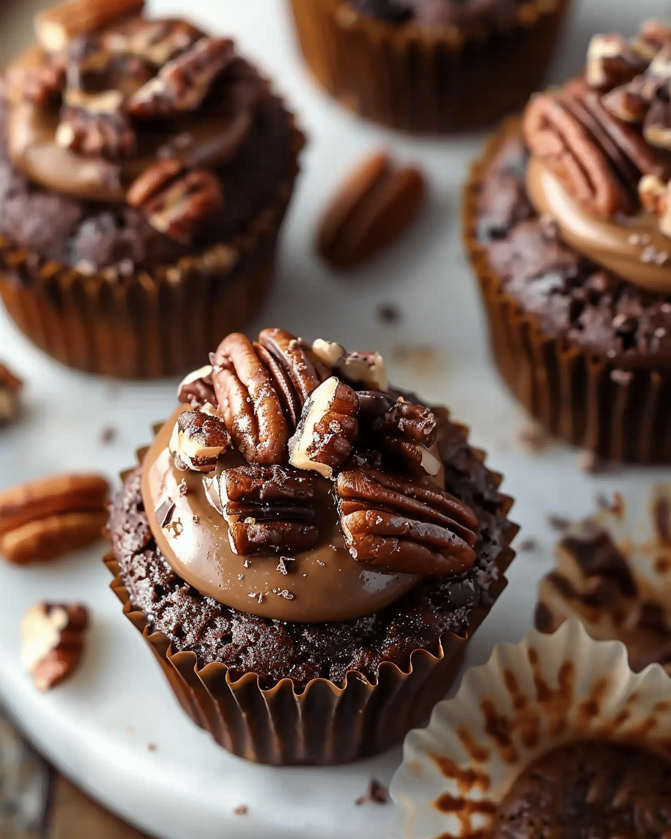 Ultimate Chocolate Pecan Pie Cupcakes