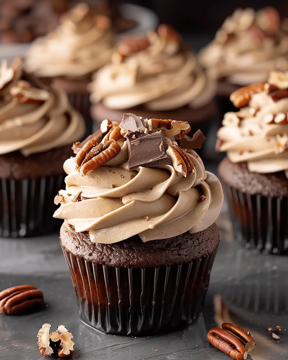 Ultimate Chocolate Pecan Pie Cupcakes