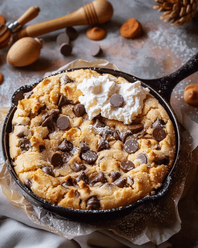 Cottage Cheese Chocolate Chip Cookie Skillet