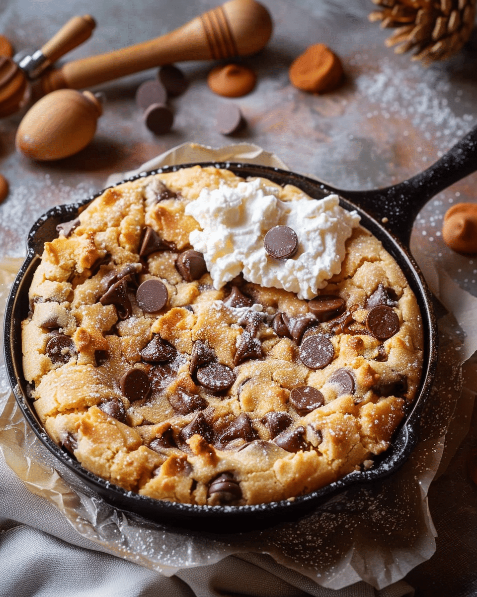 Cottage Cheese Chocolate Chip Cookie Skillet