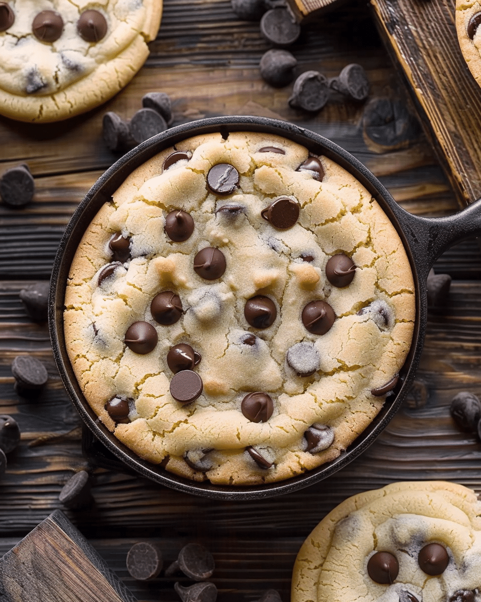 Cottage Cheese Chocolate Chip Cookie Skillet