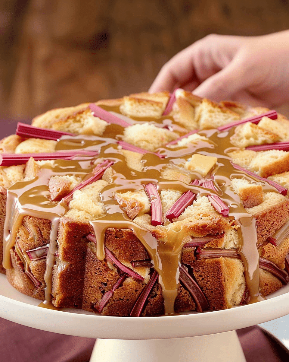 Rhubarb Cake with Butter Sauce – Sweet, Tangy, and Absolutely Cozy