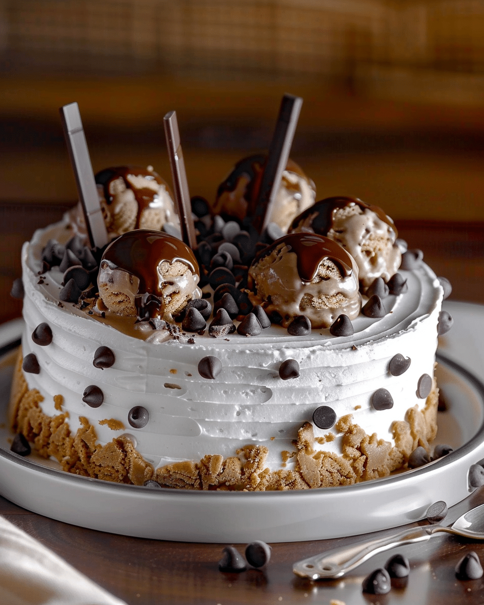 Chocolate Chip Cookie Dough Ice Cream Cake