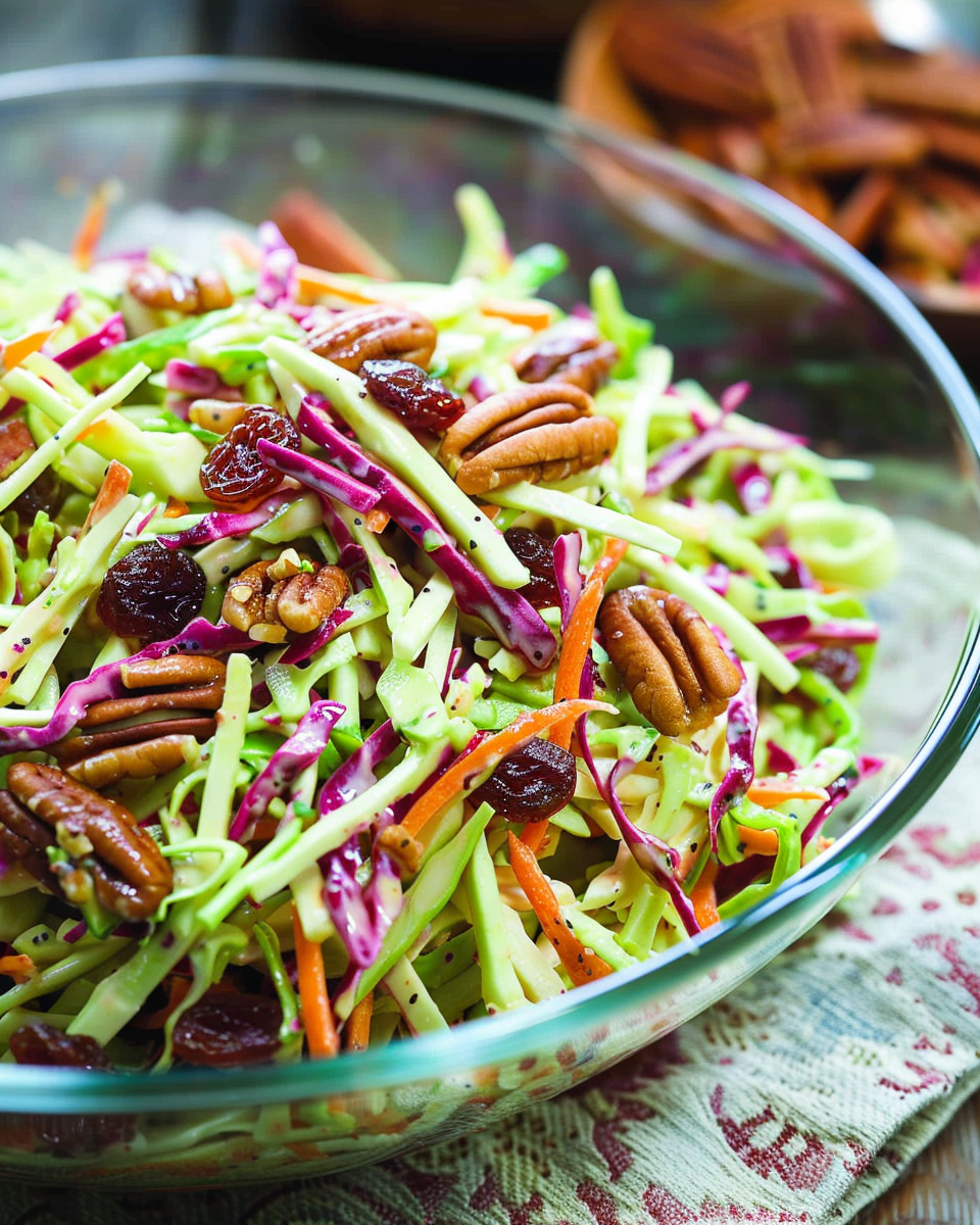Broccoli Slaw with Craisins and Pecans
