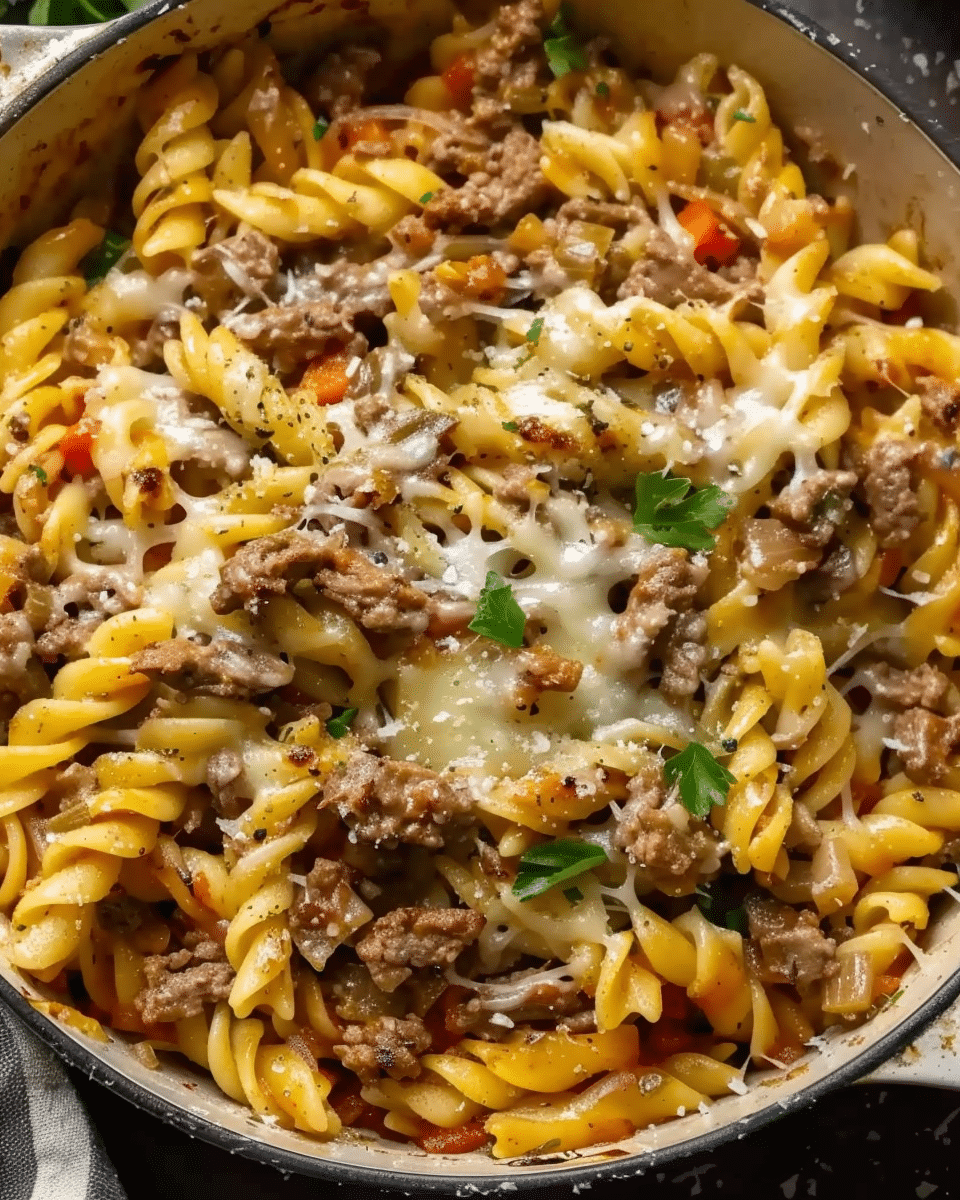 Budget-Friendly Philly Cheesesteak Pasta