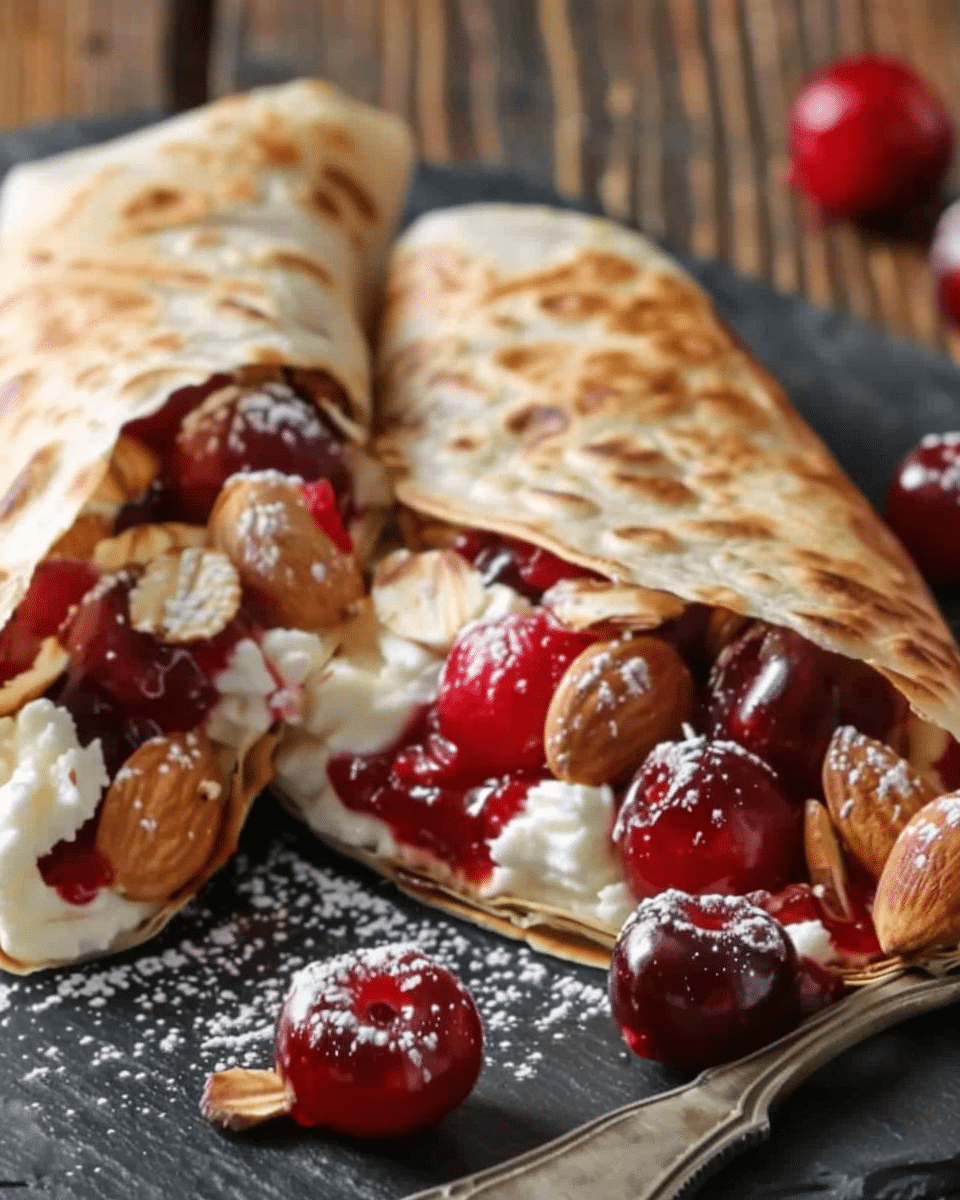 Cherry Pie Filling Breakfast Wraps