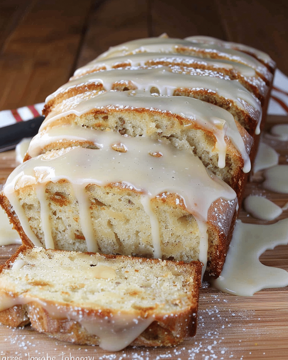 Eggnog Quick Bread with Rum Infused Glaze