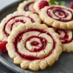 Buttery Raspberry Swirl Shortbread Cookies