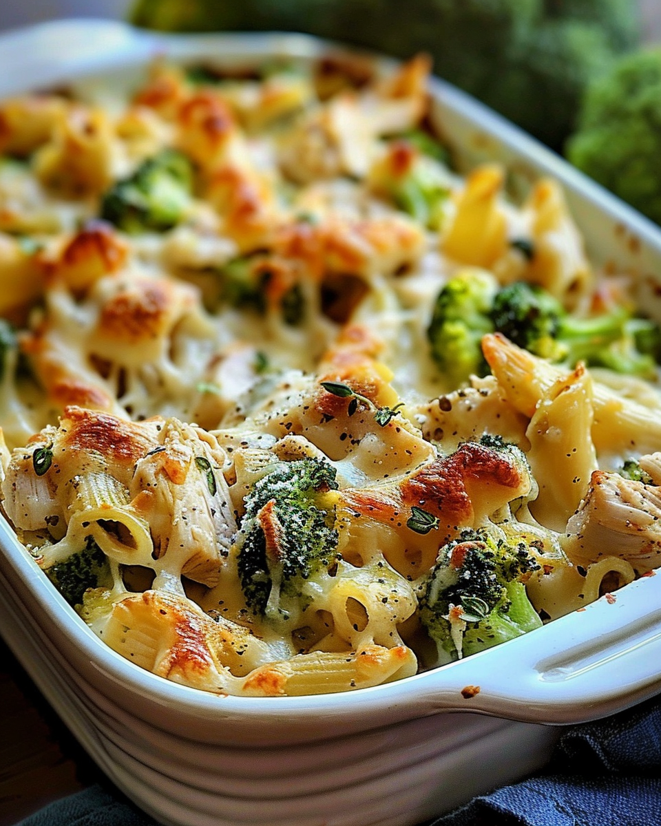 Creamy Chicken Broccoli Alfredo Bake