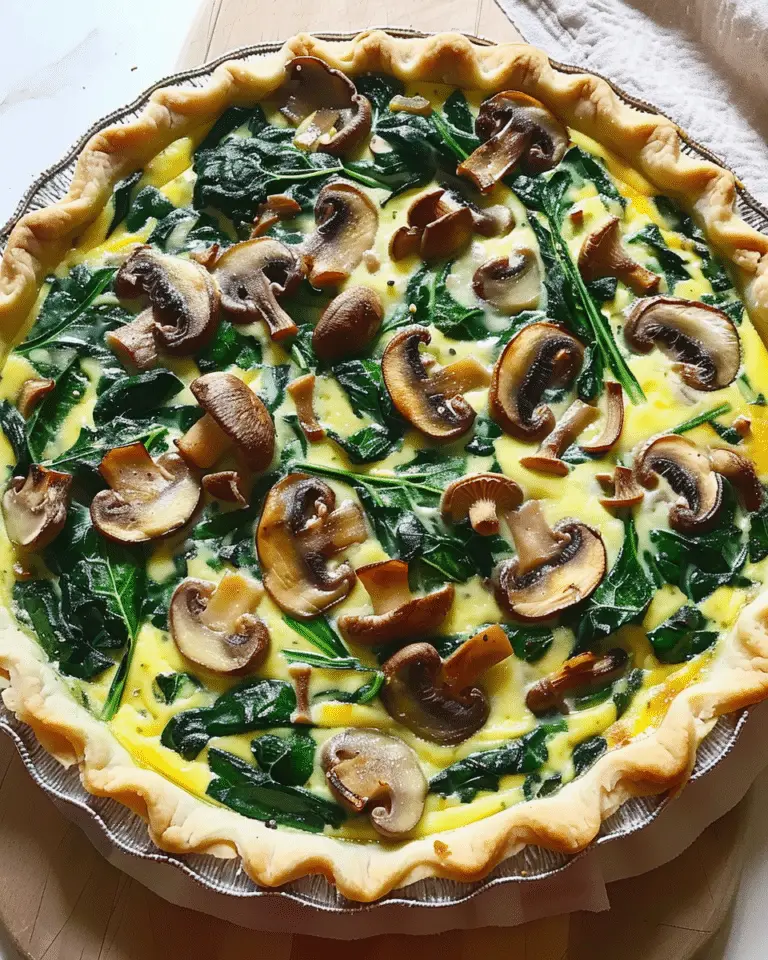 Mouthwatering Spinach and Mushroom Quiche