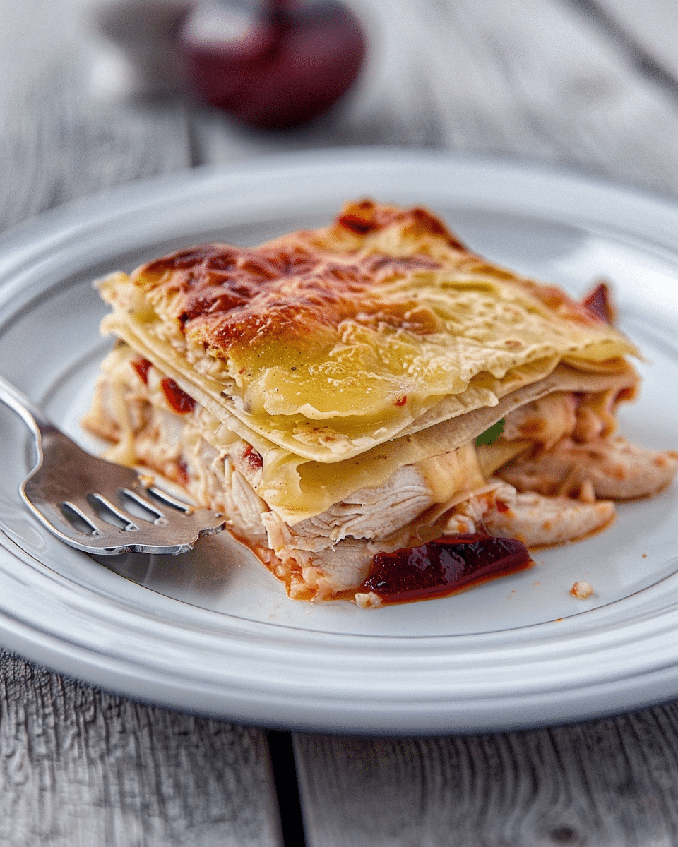Red Chile Chicken Layered Tortilla Feast