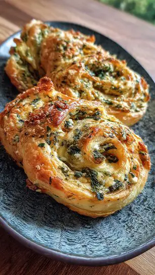 Spinach and Feta Puff Pastry Twists