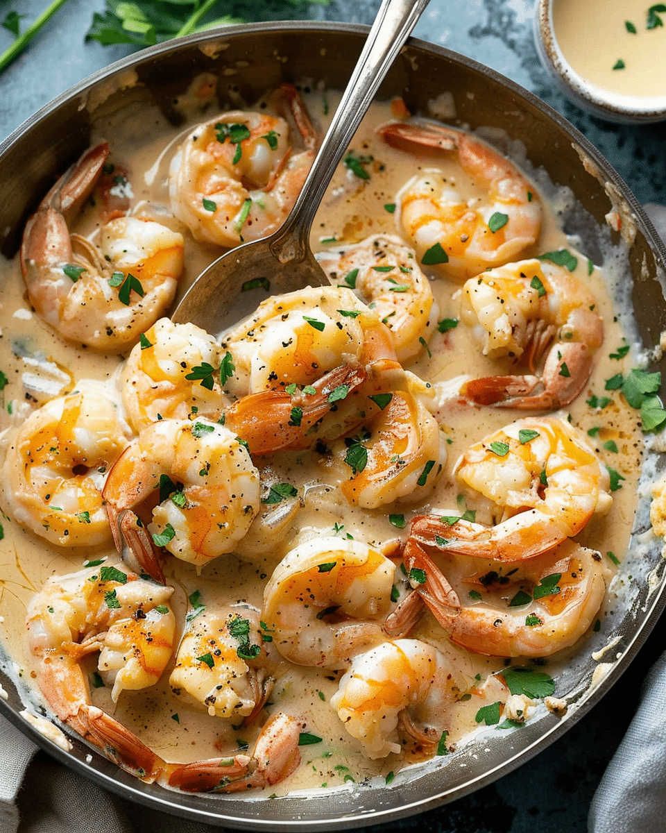 Creamy Garlic Prawns (Shrimp)