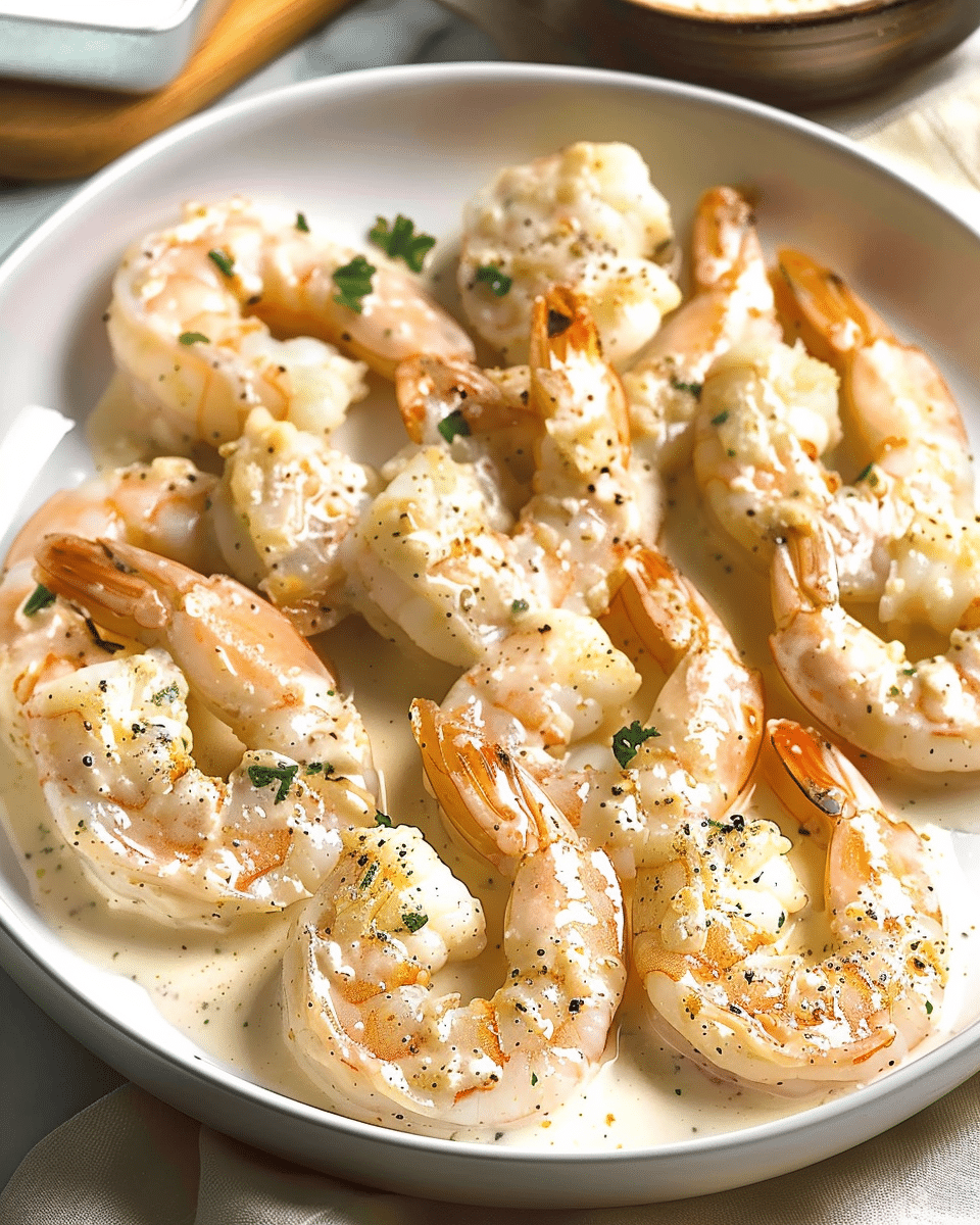 Creamy Garlic Prawns (Shrimp)